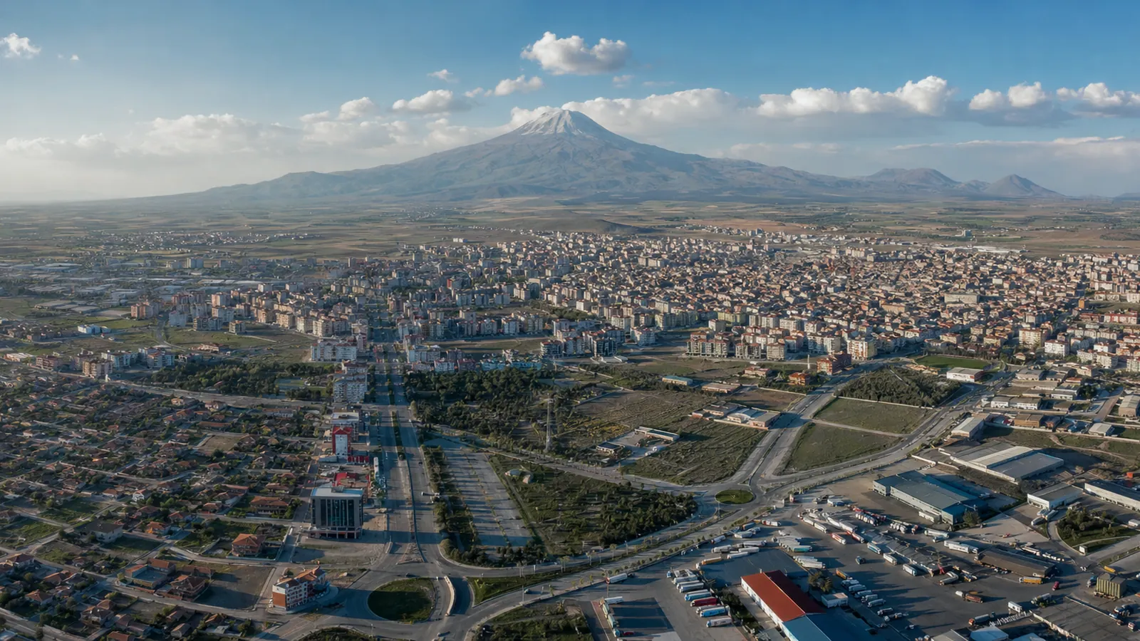 Aksaray gayrimenkul rehberi için yapay zekâ destekli temsili şehir ve yatırım görseli