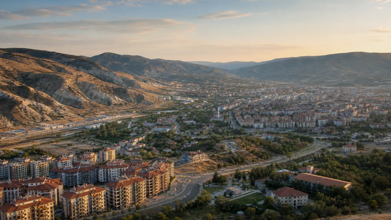 Çankırı gayrimenkul rehberi için yapay zekâ destekli temsili şehir ve yatırım görseli