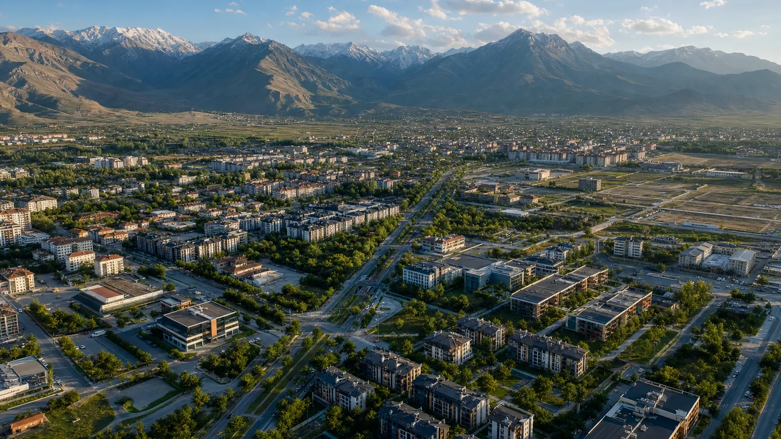 Erzincan gayrimenkul rehberi için yapay zekâ destekli temsili şehir ve yatırım görseli