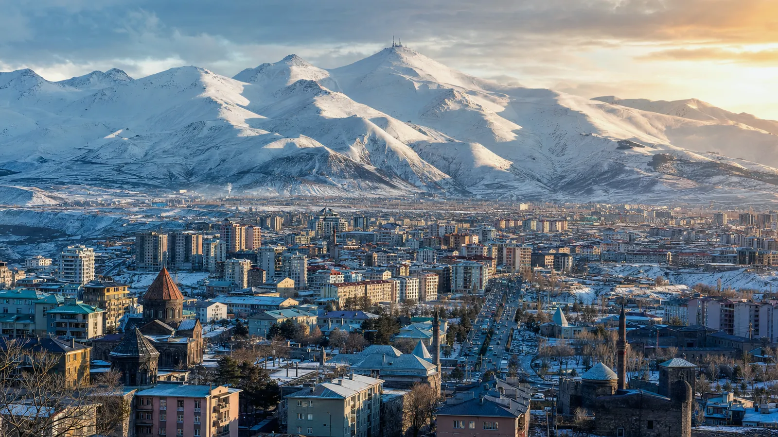 Erzurum gayrimenkul rehberi için yapay zekâ destekli temsili şehir ve yatırım görseli
