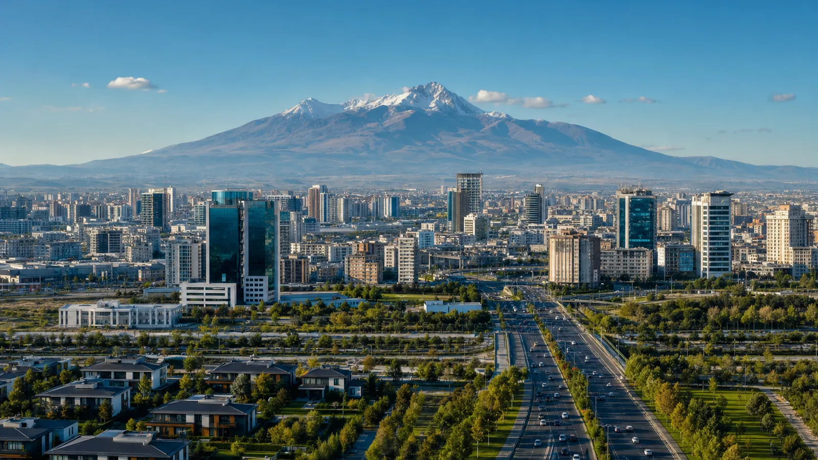 Kayseri gayrimenkul rehberi için yapay zekâ destekli temsili şehir ve yatırım görseli