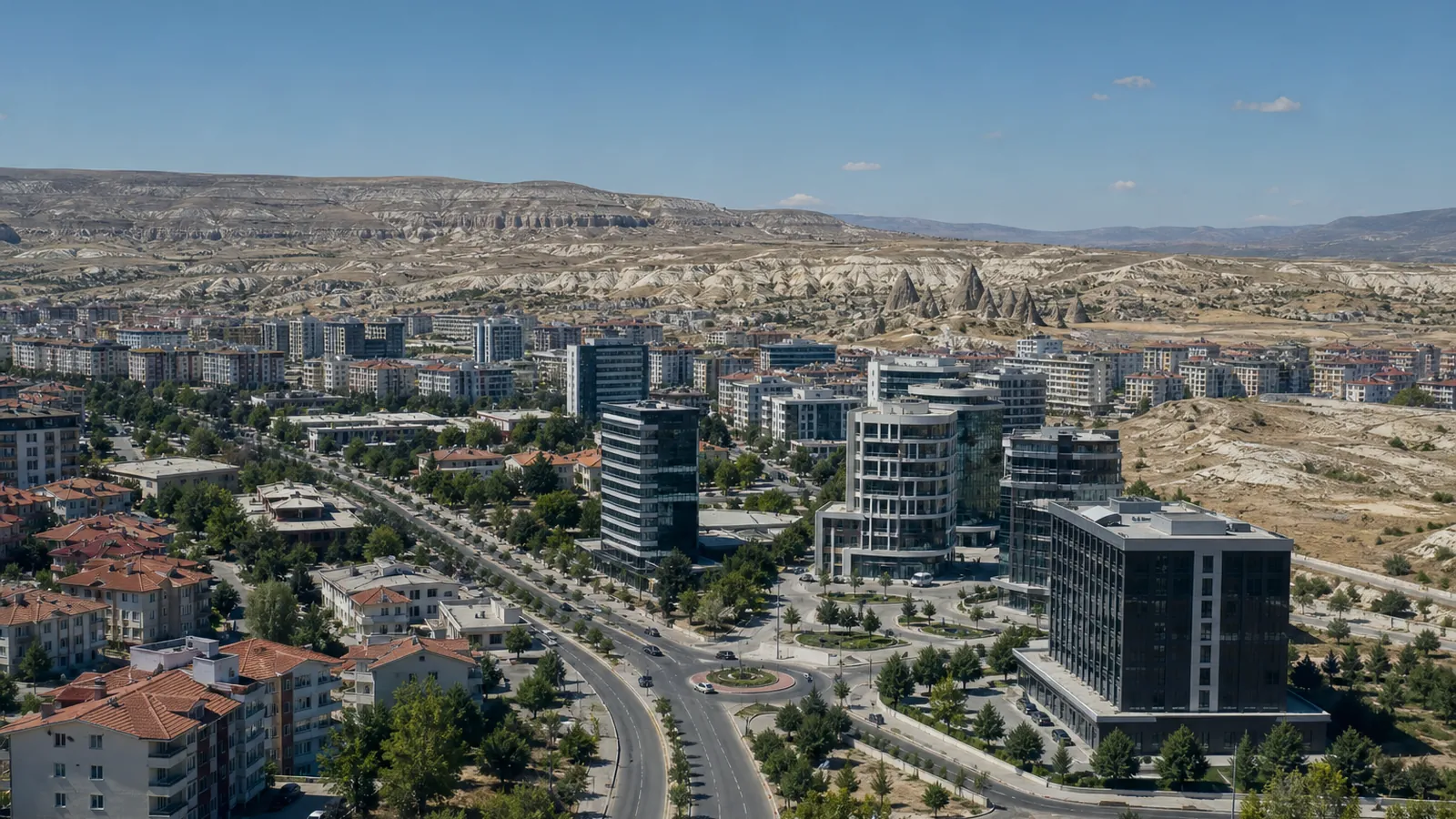 Nevşehir gayrimenkul rehberi için yapay zekâ destekli temsili şehir ve yatırım görseli