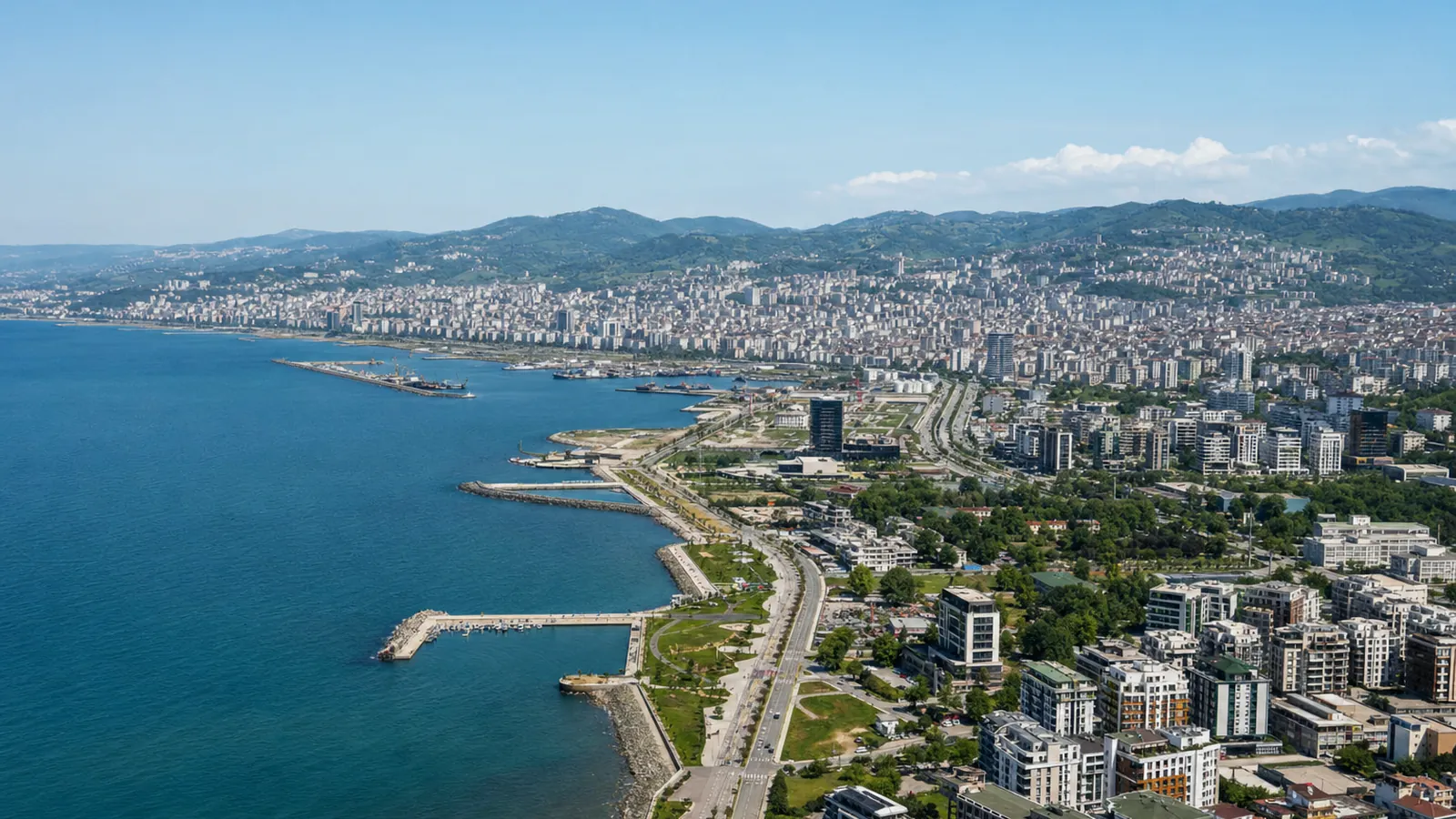 Samsun gayrimenkul rehberi için yapay zekâ destekli temsili şehir ve yatırım görseli